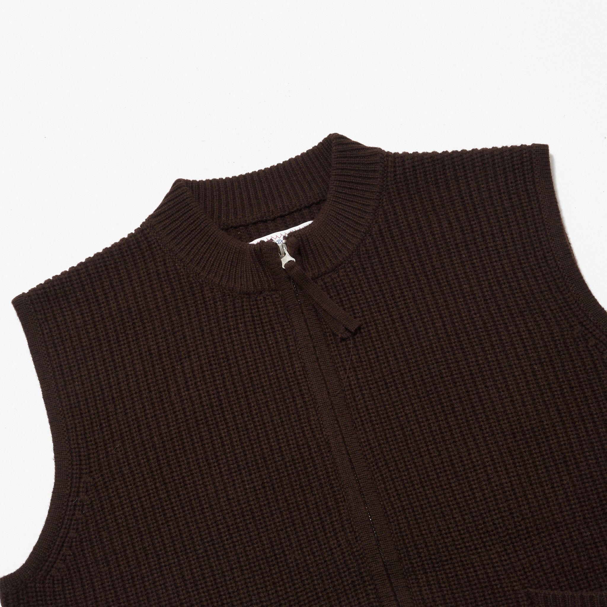 Rib Wool Zip Up Vest