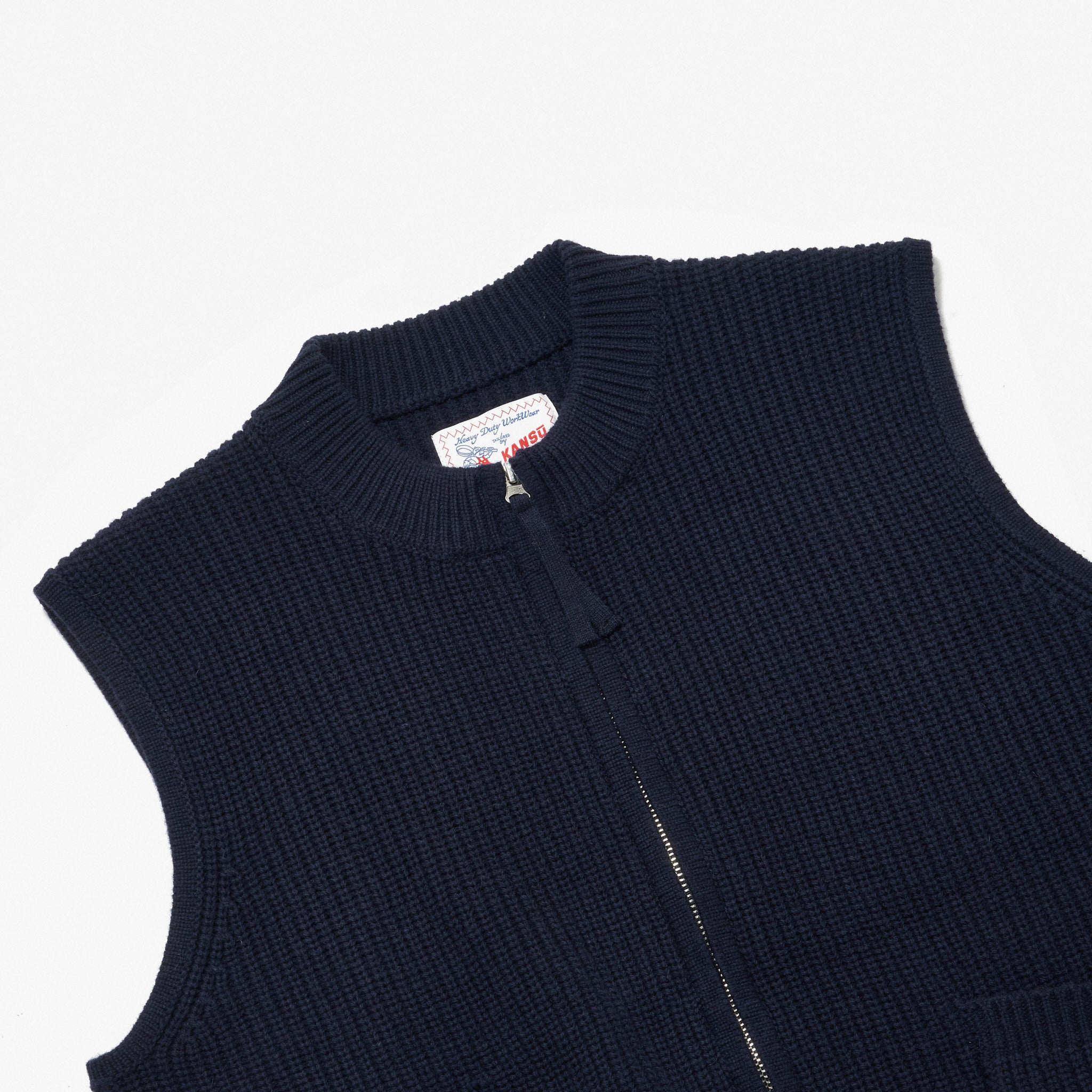 Rib Wool Zip Up Vest