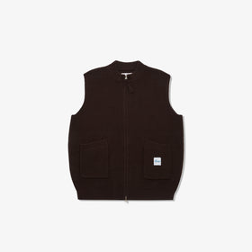 Rib Wool Zip Up Vest
