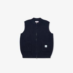 Rib Wool Zip Up Vest