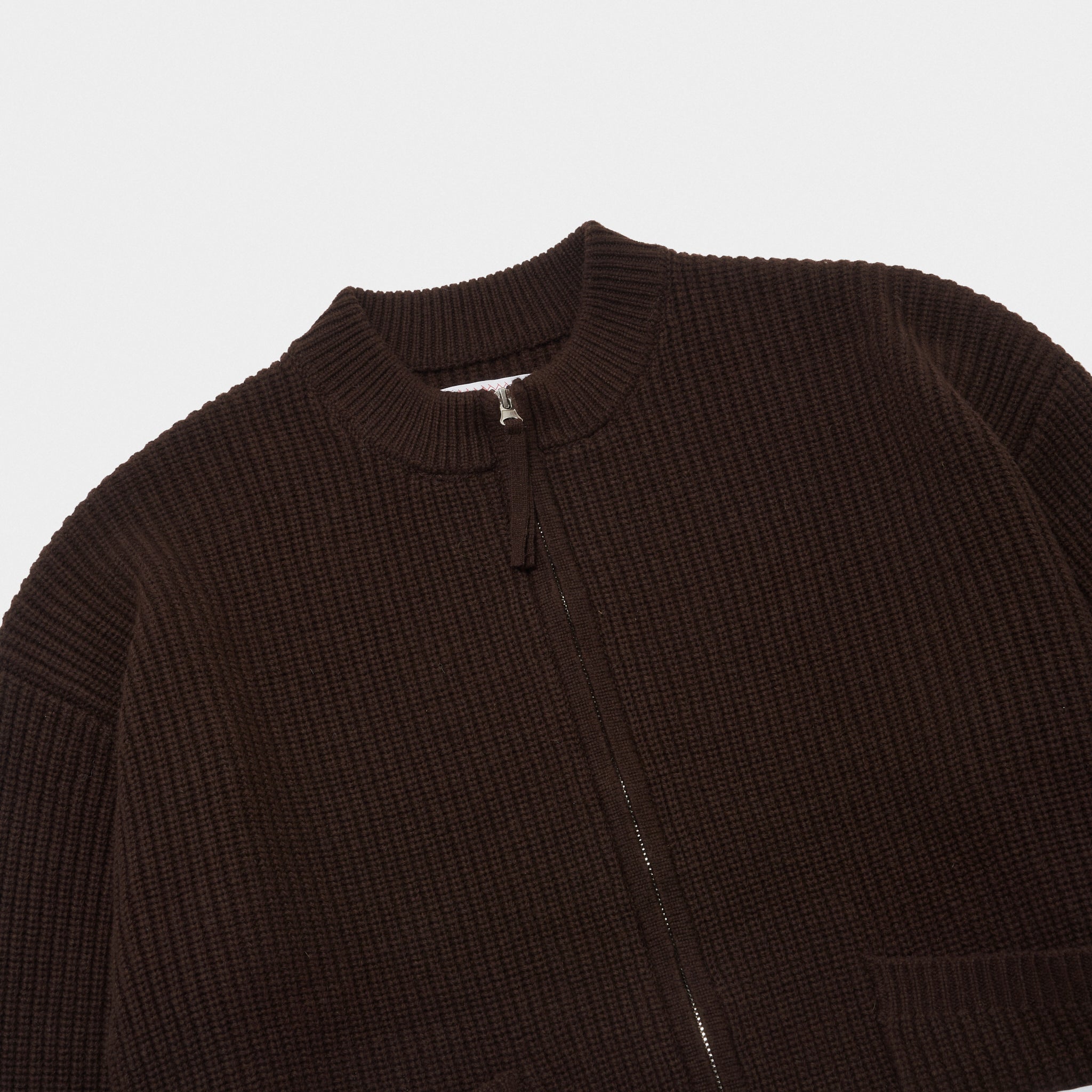 Zip Up Wool Cardigan