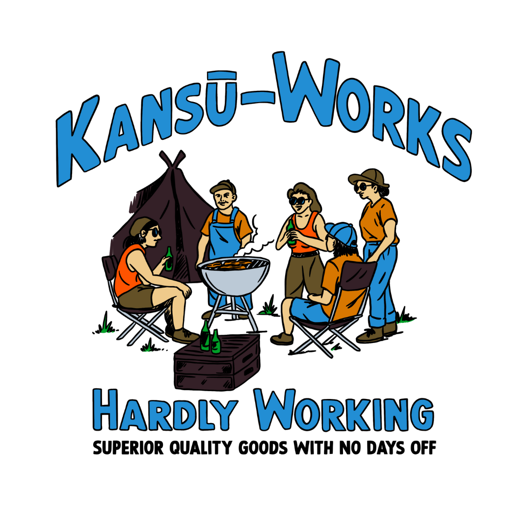 Camping (Blue) Tee - White