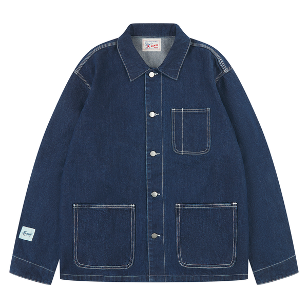 ジャケット・アウター RE-PURPOSE 90 FRENCH CHORE JKT L Japanese Selvedge Denim French Chore Jacket - Indigo