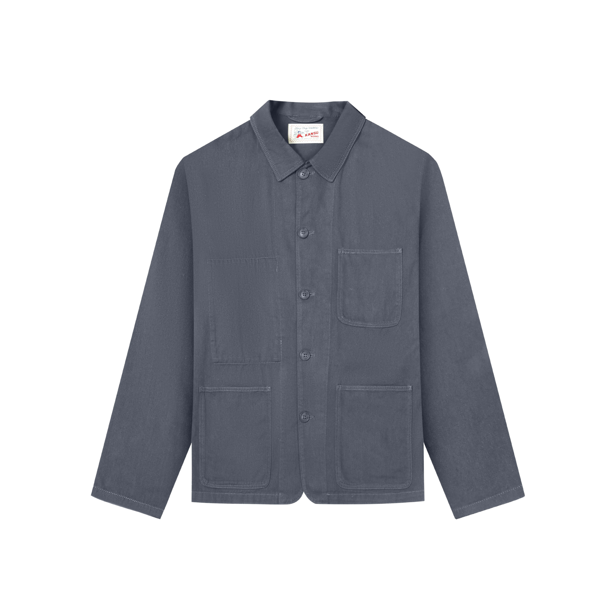 Lightweight French Chore Jacket - Washed Blue